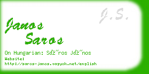 janos saros business card